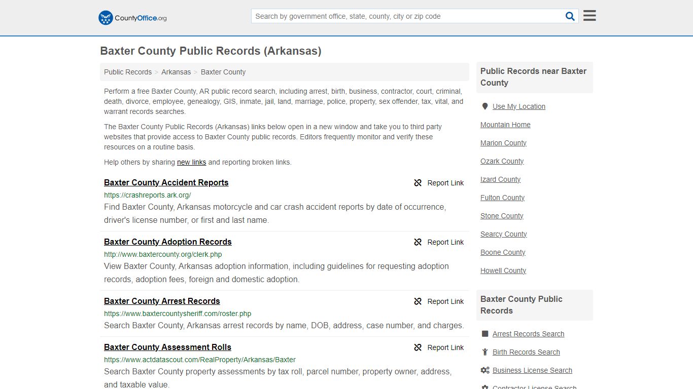 Public Records - Baxter County, AR (Business, Criminal, GIS, Property ...